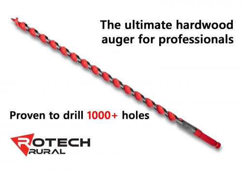 Professional Hardwood Auger Drill Bit Fencing Rotech 16, 18, 19, 25, 29 & 32mm